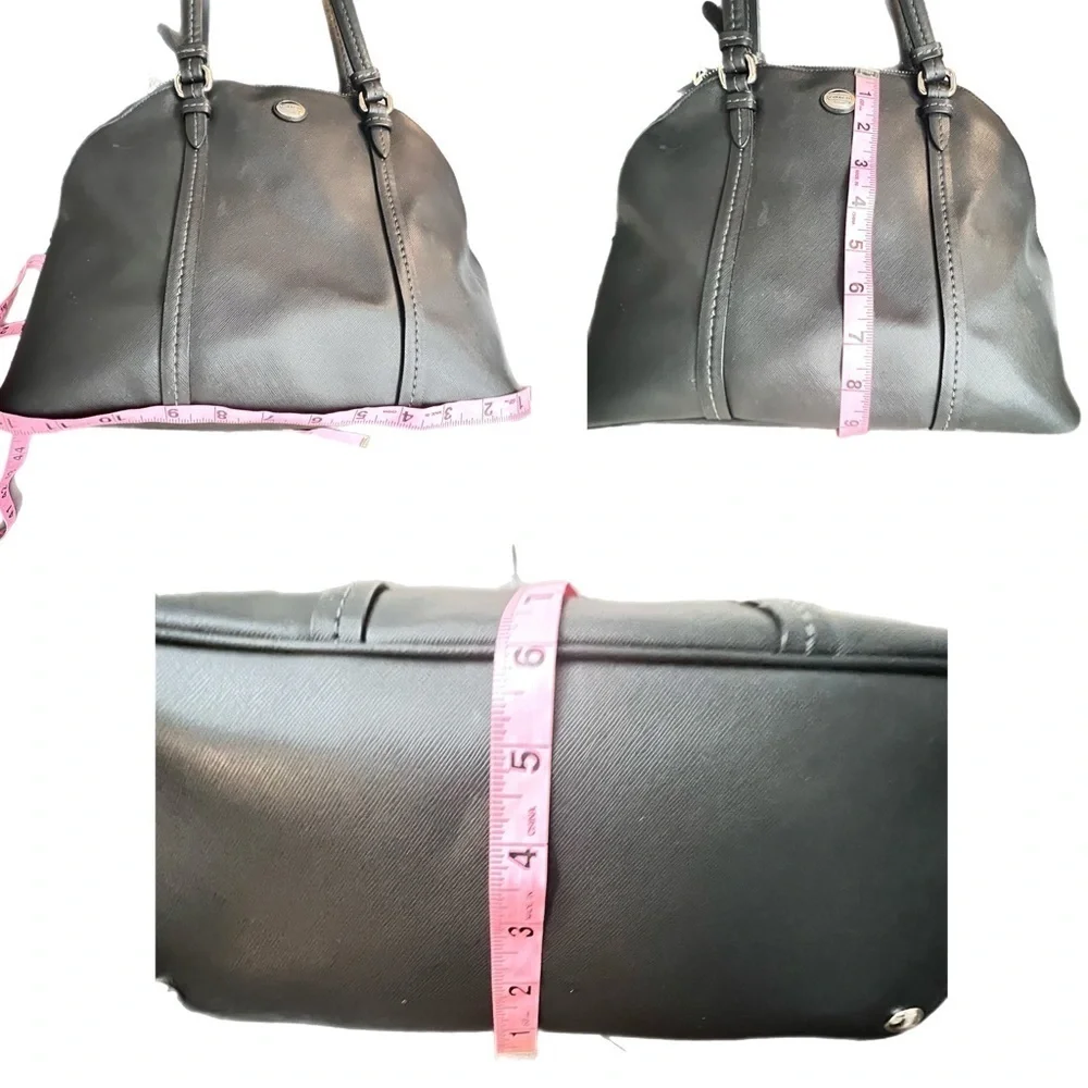 Coach F25671 Black Leather Peyton Dome Satchel Crossbody/Hand bag